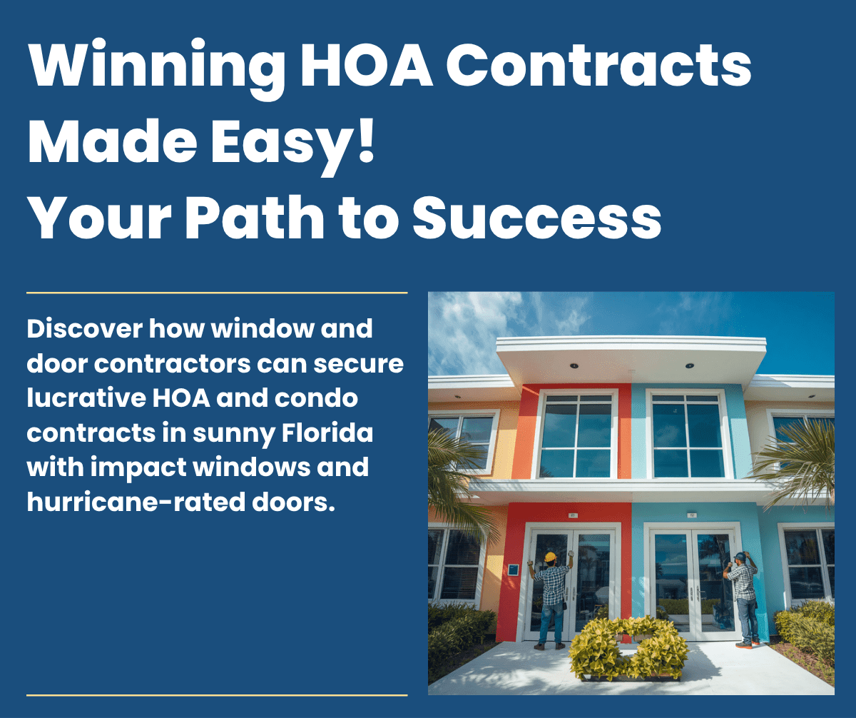 Contractor installing impact-rated windows and doors on a Florida condo building