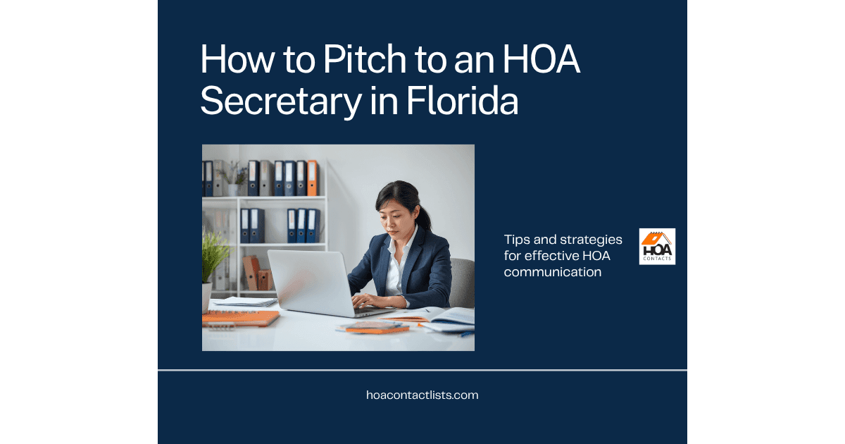 How to pitch vendors to an HOA secretary in Florida